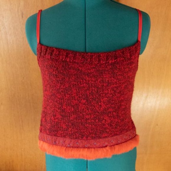 Kookai Sweaters - Y2K Kookai Red and Orange w Adjustable Straps Knitted Camisole womens 10